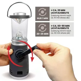 EAXUS Dynamo Camping Laterne mit Kurbel