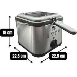 BASS Polska Fritteuse 3L 2000W Edelstahl schwarz/silber