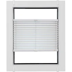 Plissee SUNLINES "Young Style Energy Saving", weiß (weiß, weiß), B:62,5cm H:85cm, Obermaterial: 100% Polyester, Plissees, nach Maß, mit Energiespareffekt, verspannt mit Simply-Fix Klemmträger