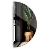 Tulup Spiegel, Blaugrau, Glas, Formgebogen, 50x100x0.4 cm Spiegel, Wandspiegel