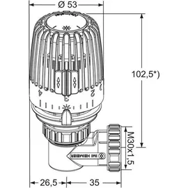 HEIMEIER Thermostatkopf WK Winkelform M 30 x 1,5
