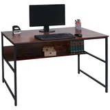 MCW Schreibtisch MCW-K80, Bürotisch Computertisch Arbeitstisch Ablage, Metall MDF 120x60cm ~ braun