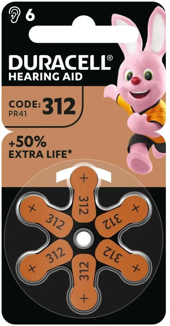 Duracell Batterie Hörgeräte EasyTab 312 PR41 NEU 6St.