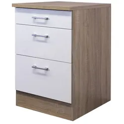 Flex-Well Auszugsunterschrank »Samoa«, Sonoma Eichefarben / weiß - weiss