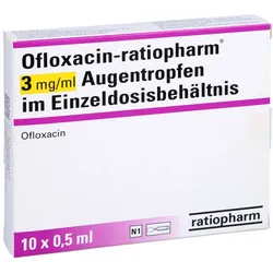 OFLOXACIN-ratiopharm 3 mg/ml Atr.i.Einzeldosisbeh. 10X0,5 ml