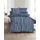 KAEPPEL Curvy Gestreift Blau 135 x 200 cm + 80 x 80 cm