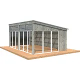 Palmako Pavillon Nova, inkl. Front- und Seitenverglasung, ca. B617/H288/T397 cm, grau,