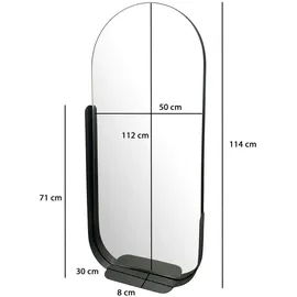 Wohnling Wandspiegel schwarz Metall B/H/T: ca. 51x114x8 cm