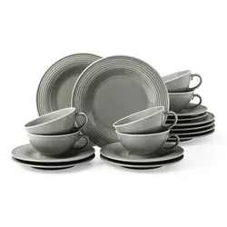 Seltmann Weiden Beat Color Glaze Teeservice 18-teilig - Perlgrau