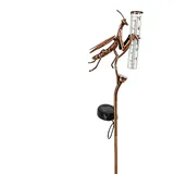 Mantis Regenmesser für den Außenbereich mit Beleuchtung, 61 cm frostsicherer Regenmesser mit Kunststoff-Messrohr und Metallpfahl, dekorativer Regenmessers für den Außenbereich, für Hof, Garten