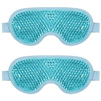 2 Stück Augenmaske Kühlend,Kalte Gesichtsaugenmaske, Wiederverwendbare Augenmaske mit Gelperlen, Kühlmaske/Kühlpads Gel Augenmaske Kühlende Schlafmaske (Blau)
