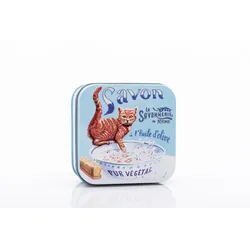 La Savonnerie de Nyons - Metallbox mit Seife 'Chat Roux' 155 g