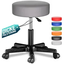 CASARIA Rollhocker Kunstleder Grau