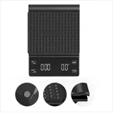 REDOM Küchenwaage Digitale Küchenwaage Barista Waage Digitalwaage Feinwaage für Küche, (Elektronische Küchenwaage mit Timer LCD Display USB Ladefunktion, 1-tlg., Präzisionswaage Mehrfache Gewichtseinheiten Wasserdichtes Silikonpad), perfekt für Küche oder Café geeignet schwarz