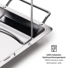 Everbrent Hähnchenschenkel Halter für 12 Schenkel Edelstahl silber