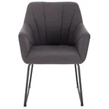 Home Deluxe Esszimmerstuhl PAKU Webstoff grau 4er Set