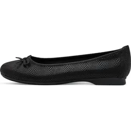 Jana Damen Ballerinas mit Schleife Vegan, Schwarz (Black Structur), 38 EU