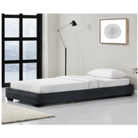 Corium Polsterbett, Masari Modernes Bett 90x200cm mit Lattenrost schwarz Kunstleder schwarz