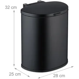 Relaxdays Küchenmülleimer hängend, 9l, - schwarz
