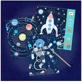 Djeco Kratzbilder Ausflug ins All, Multicolour,