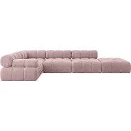 altdecor Modulares Sofa Ecksofa in L-Form - Felto-L2 - 380x190x70 cm Rosa Corner modular Sofa Eckcouch Couch Wohnlandschaft Cauchsofa Polstersofa - Rosa