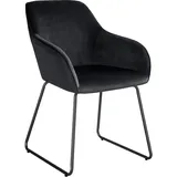 Tectake tectake® Esszimmerstuhl, Jeane, Samtoptik, durchgehende Lehne, 57 x 61 x 85,5 cm, Belastbarkeit 120 kg