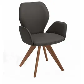 Niehoff Sitzmöbel Colorado Trend-Line Design-Armlehnenstuhl Wild-Nussbaum/Polyester - Braun