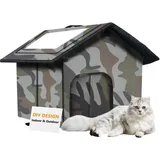 Outdoor Katzenhaus - Winterfest & Faltbar für Streuner