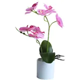 Realistisch Wirkende Bonsai-orchidee Aus Seide, Künstliche Blumen Mit T√∂pfen, Künstliche Blumenarrangements Für Zuhause, Verschleißfest Und Farbecht, Imitation Einer Orchideen-bonsai.