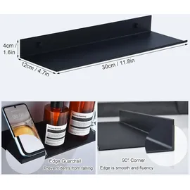 luxuskollektion Duschablage Schwarz Metall Wandregal Badezimmer 30cm Set 2er