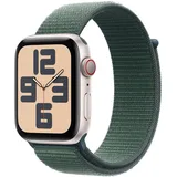 Apple Watch SE (GPS + Cellular) 44mm Aluminiumgehäuse polarstern, Sport Loop Armband seegrün