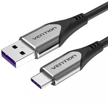 Vention Ladekabel aus Nylongeflecht USB-C auf USB-C Kabel in Grau Datenkabel 480 Mbit/s 2m