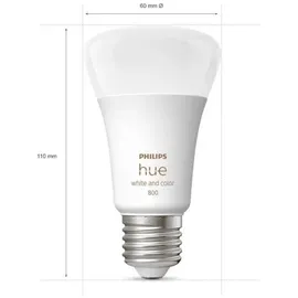 Philips Hue White and Color Ambiance 800 LED-Bulb E27 6.5W, 2er-Pack (929002489602)