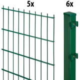 garden 'n' more Doppelstabmattenzaun Excellent, (11-St), 5 Elemente für 10 m, LxH: 200 x 203 cm, mit 6 Pfosten grün