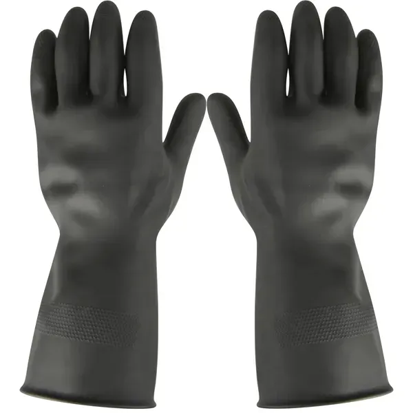 Chemikalien Schutzhandschuhe Thor Black Heavy Duty XXL Gr. 11, geeignet für Lebensmittel, mit Rollrand, puderfrei
