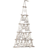 DIY Adventskalender Weihnachtsbaum weiß, graue Sterne, Ziffern weiß Höhe ca 110