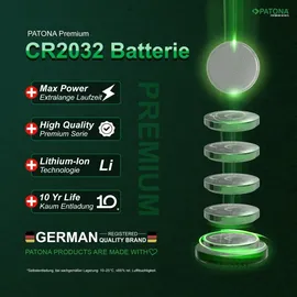 PATONA Premium 40x CR2032 Batterien (4x10er) Pack 3V Lithium