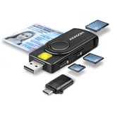 AXAGON CRE-SMP2A USB Smart Card & SD/microSD/SIM PocketReader