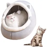 Katzenbett Höhle, Katzenhaus Indoor, Katzenkorb, Katzenhöhle Warm, Katzenbett flauschig, Katzen höhle, Katzen Haus, Weiches Katzenhaus Gemütliches Zelt Katzennest Bett Katzenhaus (Grau, 30x30x31cm)