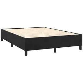 vidaXL Boxspringbett mit Matratze & LED Schwarz 140x200 cm Samt