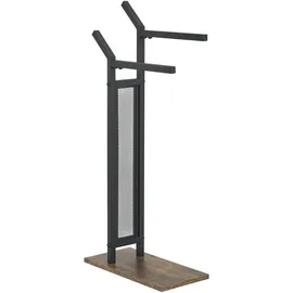 [en.casa] Handtuchständer Schwarz Holz-Optik