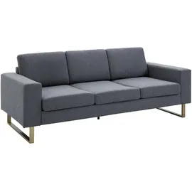 Homcom Sofa Stoffsofa Sitzmöbel Kissen Armlehne Leinen dunkelgrau 200 x 82 cm