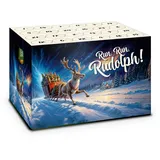 itenga Adventskalender Aufsatz für Bierkasten Männer Adventskalender Stülper - zum Selber Befüllen Bieradventskalender (Run Run Rudolph Rentier)