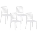 Beliani Sersale Gartenstuhl 42 x 42 x 82 cm weiß 4 St.