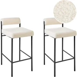 Set mit 2 Barstühlen AMAYA Bouclé Cremeweiß