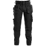 DASSY Arbeitshose Arbeitshose mit Stretch, Holstertaschen und Kniepolstertaschen FLUX (1-tlg) schwarz lang | 60