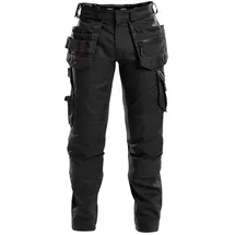 DASSY DASSY® FLUX Stretch-Arbeitshose mit Holstertaschen und Kniepolstertaschen - Größe 60 - SCHWARZ - 60