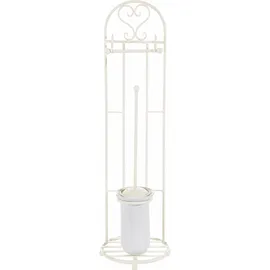 Ambiente Haus Toilettenpapierhalter AMBIENTE HAUS "Antik", weiß, B:21cm H:81cm, Eisen, Keramik, Toilettenpapierhalter, antikweiß