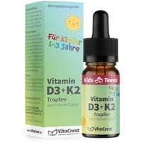 Vitamin D3 K2 Tropfen für Kleinkinder ab 1 Jahr – DEUTSCHES PRODUKT – Frei von Zusätzen & 100% Vegetarisch – Vitamin D für Kinder Vitamine