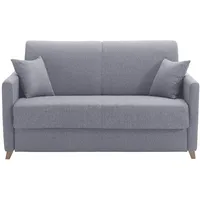 Schlafcouch grau mit Matratze 13 cm 2-3-Sitzer SKANDY